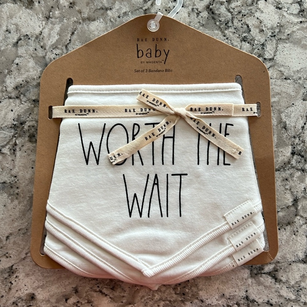 Rae Dunn 3 pack Baby bibs
